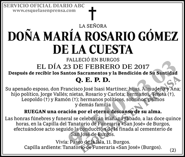 María Rosario Gómez de la Cuesta